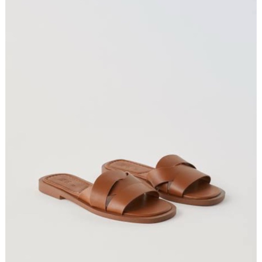 Zara Girls Flat Crossed Sandals